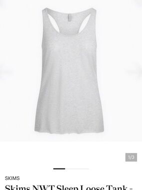 SKIMS SLEEP LOOSE TANK | LIGHT HEATHER GREY | Small